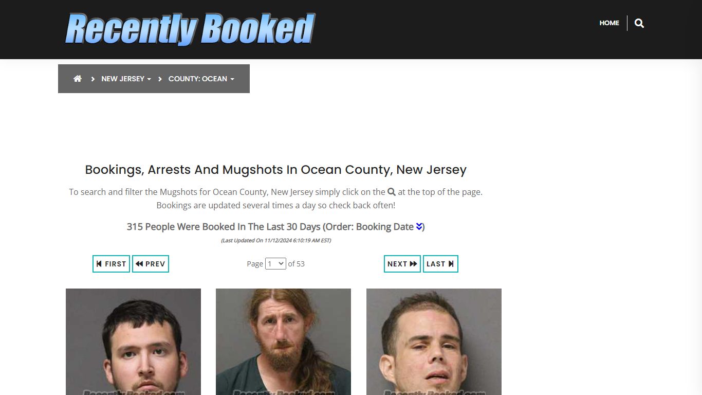 Bookings, Arrests and Mugshots in Ocean County, New Jersey