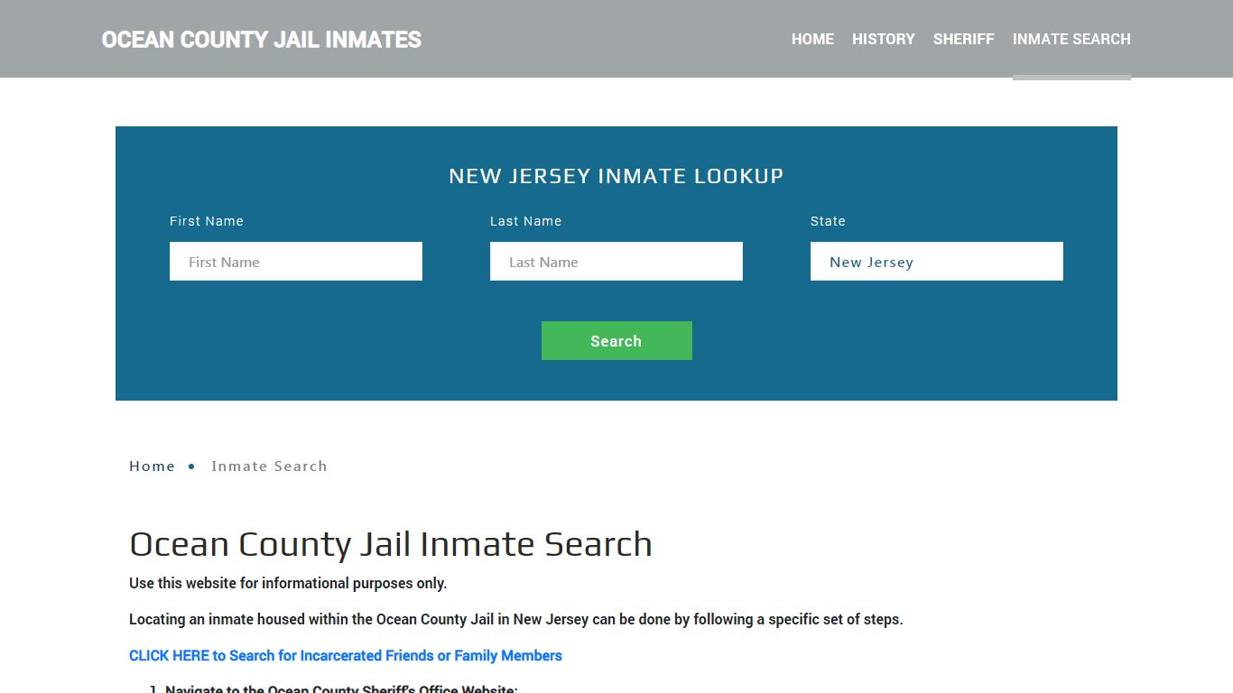 Ocean County, NJ Detainee Lookup